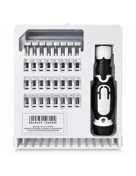 Destornillador 32 en1 con pinza de precisión (Blanco)