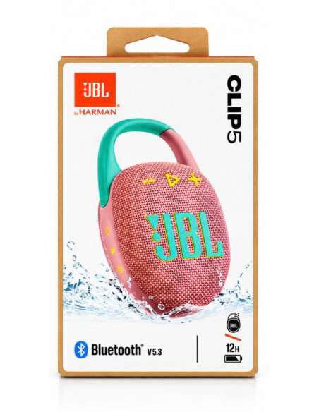 Altavoz Inalámbrico Portátil con Bluetooth JBL CLIP 5 (Rosa)