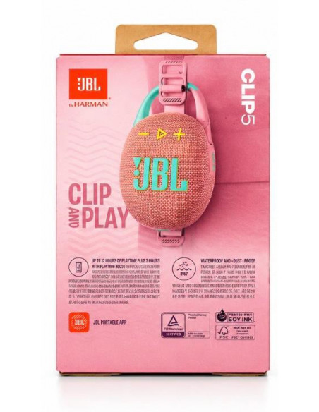 Altavoz Inalámbrico Portátil con Bluetooth JBL CLIP 5 (Rosa)