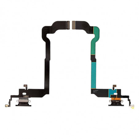 Flex Conector de carga microfono iPhone X (Negro)
