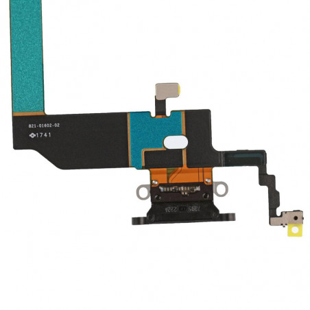 Flex Conector de carga microfono iPhone X (Negro)