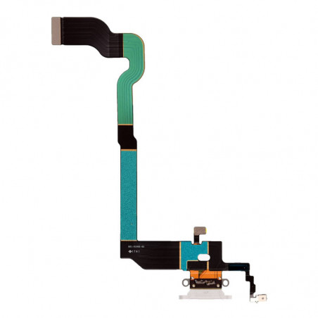 Flex Conector de carga microfono iPhone X (Blanco)