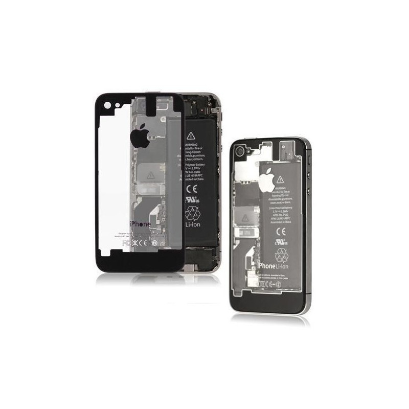 Tapa Trasera Transparente iPhone 4S - Negra