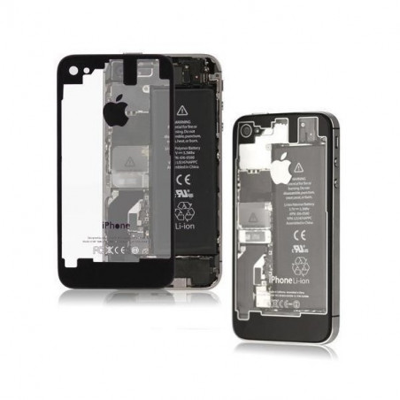 Tapa Trasera Transparente iPhone 4S - Negra