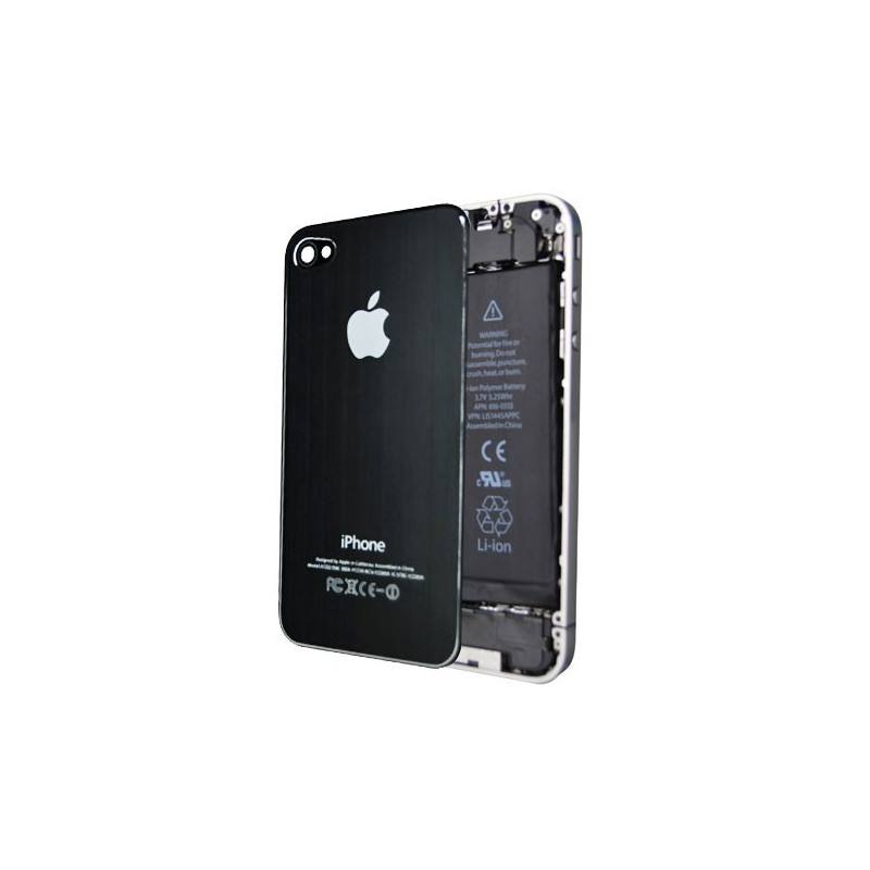 Tapa Trasera Metal Cepillado iPhone 4 - Negra
