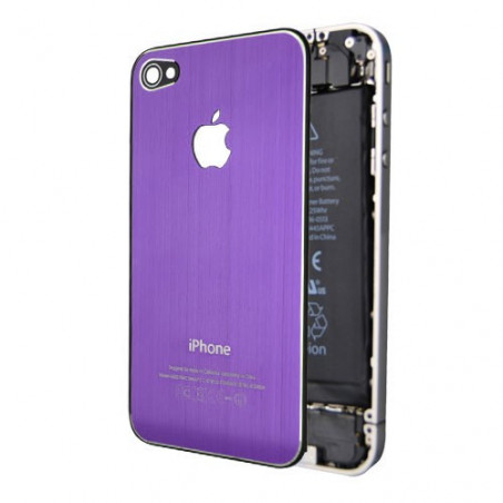 Tapa Trasera Metal Cepillado iPhone 4 - Morado