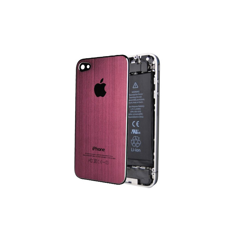 Tapa Trasera Metal Cepillado iPhone 4 - Rosa
