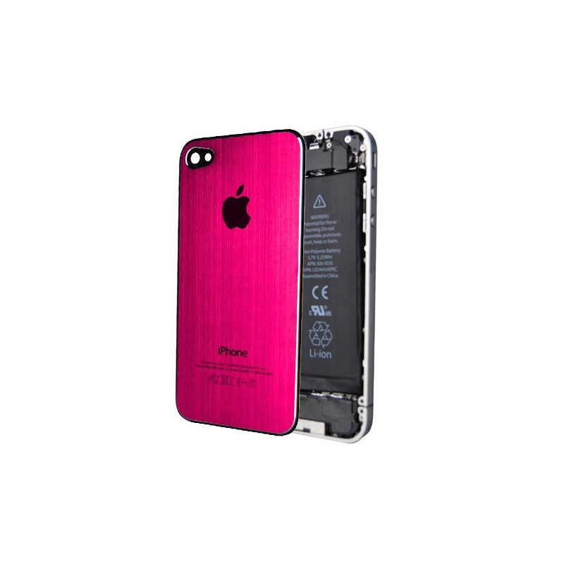Tapa Trasera Metal Cepillado iPhone 4 - Rosa Oscuro