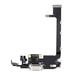 Flex Conector de carga micrófono iPhone 11 Pro Max (Blanco / Plata) (Original) 2