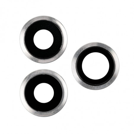 Embellecedor con lente para iPhone 11 Pro / Pro Max - Blanco | Repuestos Iphone