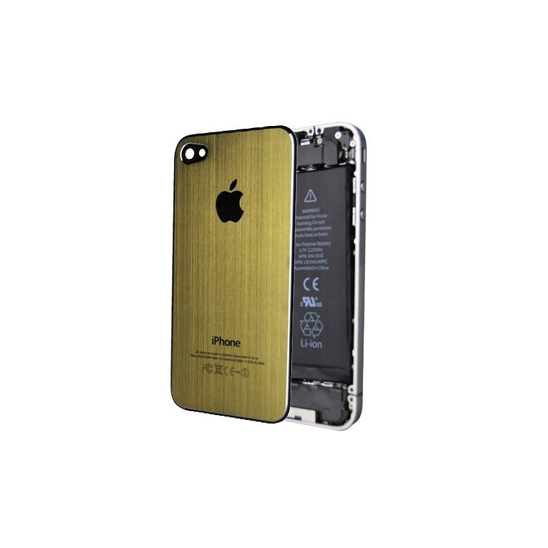 Tapa Trasera Metal Cepillado iPhone 4 -Oro