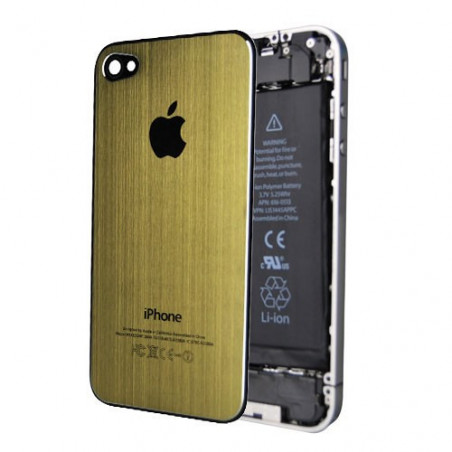 Tapa Trasera Metal Cepillado iPhone 4 -Oro