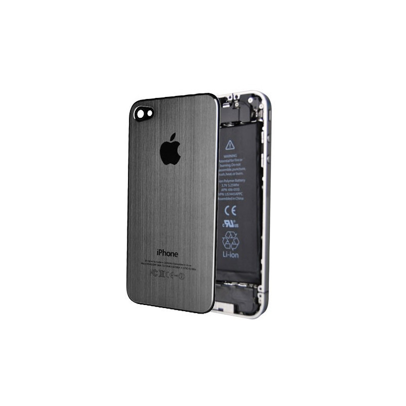 Tapa Trasera Metal Cepillado iPhone 4 - Gris