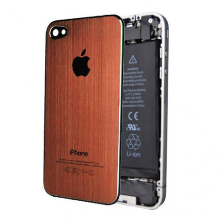 Tapa Trasera Metal Cepillado iPhone 4 - Naranja