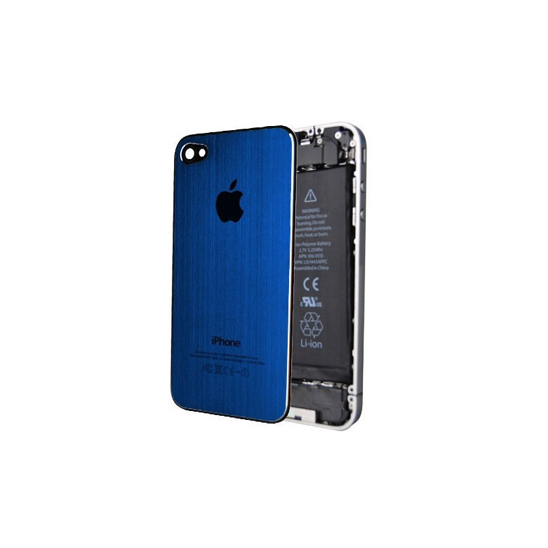 Tapa Trasera Metal Cepillado iPhone 4 - Azul