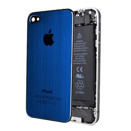 Tapa Trasera Metal Cepillado iPhone 4 - Azul
