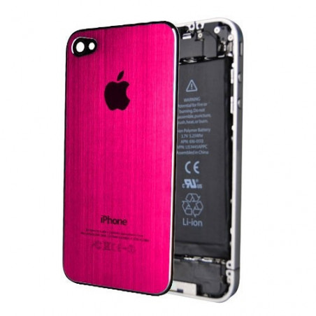 Tapa Trasera Metal Cepillado iPhone 4 - Rosa Oscuro