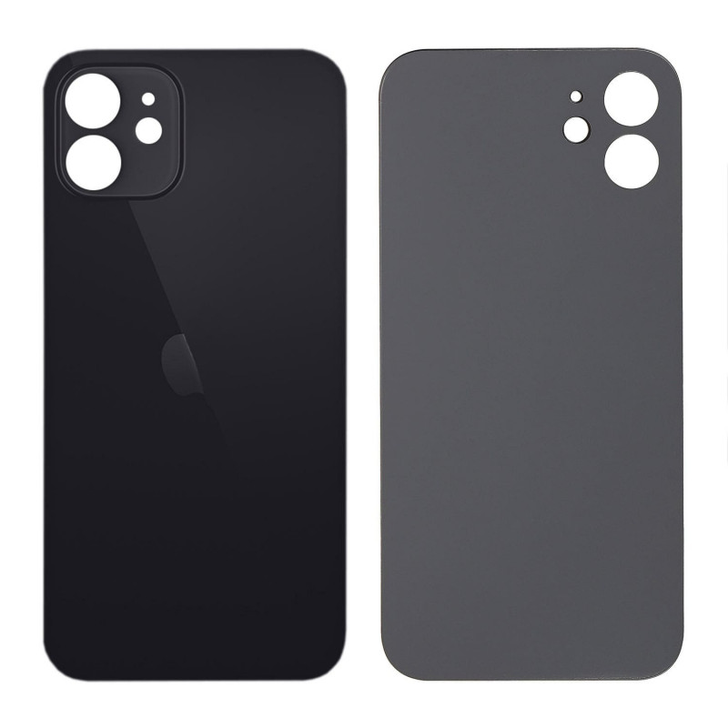 Cristal Trasero con agujero grande para el iPhone 12 Mini - Negro A2176, A2398, A2399, A2400