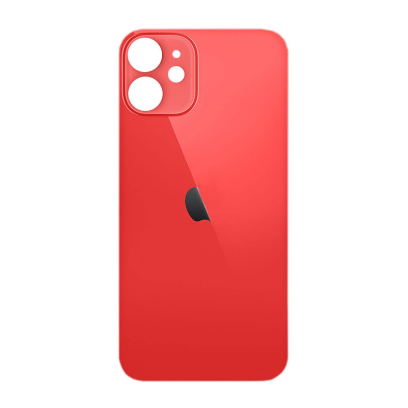 Cristal Trasero con agujero grande para el iPhone 12 Mini - Roja A2176, A2398, A2399, A2400