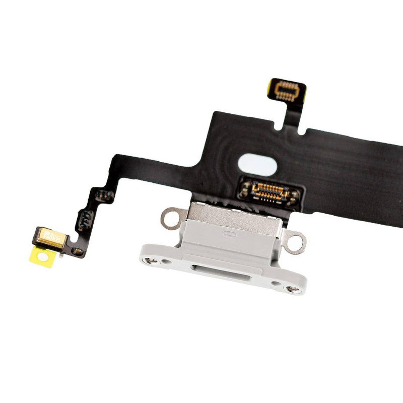 Flex de Carga y Micrófono iPhone X (Original) (Blanco)