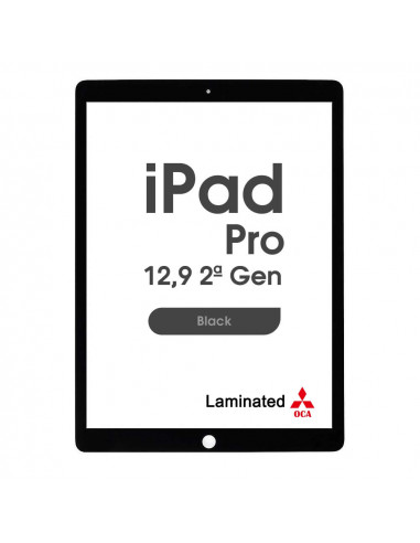 Cristal con OCA para iPad Pro (12,9 2ª Generación) (Negro)