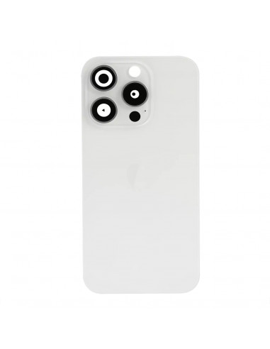 Tapa Trasera iPhone 15 Pro (Blanco) (Lente Cristal de Zafiro) (OEM)