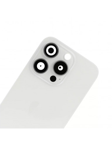 Tapa Trasera iPhone 15 Pro (Blanco) (Lente Cristal de Zafiro) (OEM)