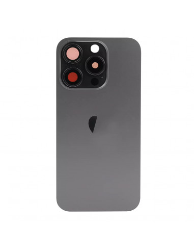 Tapa Trasera iPhone 15 Pro (Titanio Negro) (Lente Cristal de Zafiro) (OEM)
