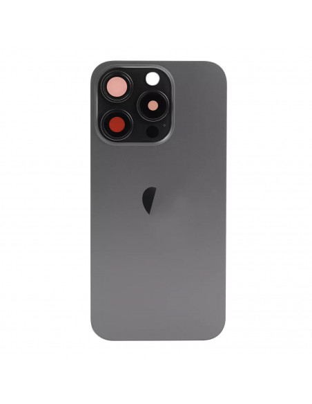 Tapa Trasera iPhone 15 Pro (Titanio Negro) (Lente Cristal de Zafiro) (OEM)