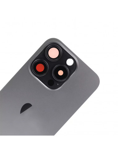 Tapa Trasera iPhone 15 Pro (Titanio Negro) (Lente Cristal de Zafiro) (OEM)
