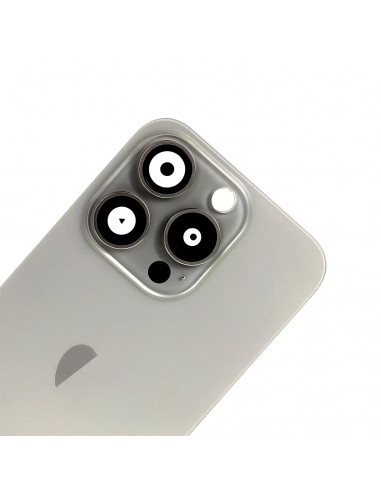 Tapa Trasera iPhone 15 Pro (Titanio Natural) (Lente Cristal de Zafiro) (OEM)