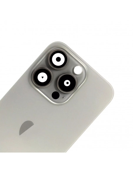 Tapa Trasera iPhone 15 Pro (Titanio Natural) (Lente Cristal de Zafiro) (OEM)