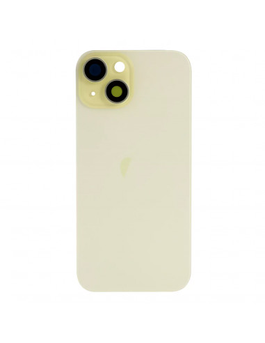 Tapa Trasera iPhone 15 (Amarillo) (Lente Cristal de Zafiro) (OEM)