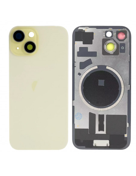 Tapa Trasera iPhone 15 (Amarillo) (Lente Cristal de Zafiro) (OEM) Tapa Trasera iPhone 15 (Amarillo) (Lente Cristal de Zafiro) (OEM)