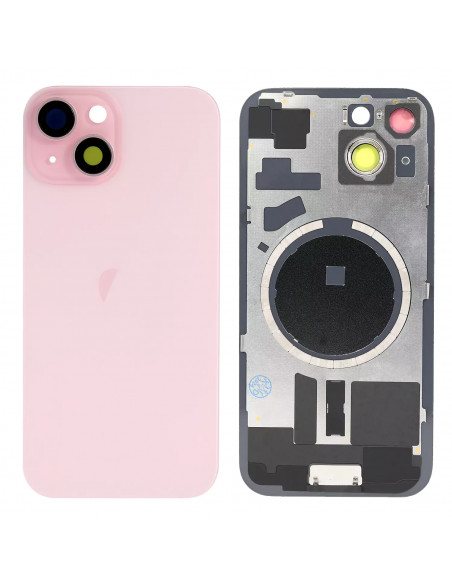 Tapa Trasera iPhone 15 (Rosa) (Lente Cristal de Zafiro) (OEM) Tapa Trasera iPhone 15 (Rosa) (Lente Cristal de Zafiro) (OEM)