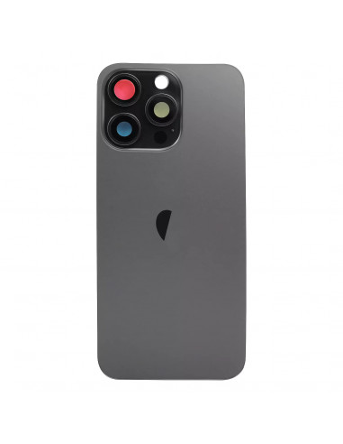 Tapa Trasera iPhone 15 Pro Max (Titanio Negro) (Lente Cristal de Zafiro) (OEM)