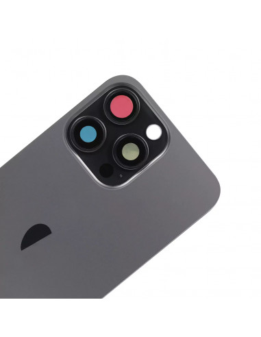 Tapa Trasera iPhone 15 Pro Max (Titanio Negro) (Lente Cristal de Zafiro) (OEM)