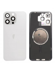 Tapa Trasera iPhone 15 Pro Max (Titanio Blanco) (Lente Cristal de Zafiro) (OEM)