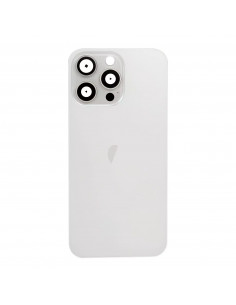 Tapa Trasera iPhone 15 Pro Max (Titanio Blanco) (Lente Cristal de Zafiro) (OEM) 2
