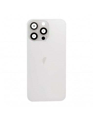 Tapa Trasera iPhone 15 Pro Max (Titanio Blanco) (Lente Cristal de Zafiro) (OEM)
