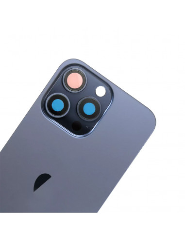 Tapa Trasera iPhone 15 Pro Max (Titanio Azul) (Lente Cristal de Zafiro) (OEM)