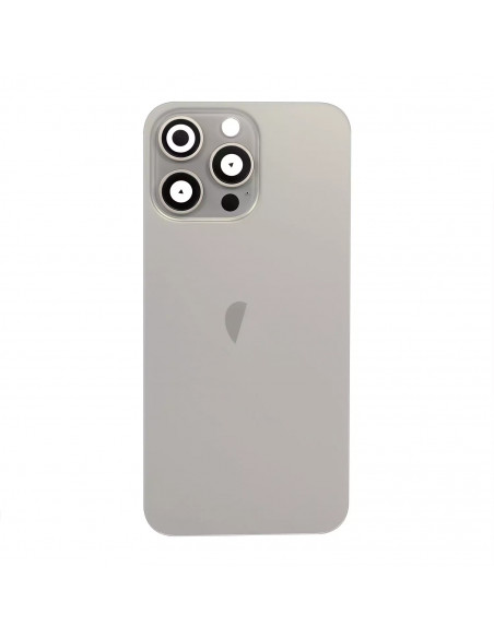 Tapa Trasera iPhone 15 Pro Max (Titanio Natural) (Lente Cristal de Zafiro) (OEM) Tapa Trasera iPhone 15 Pro Max (Titanio Natural) (Lente Cristal de Zafiro) (OEM)