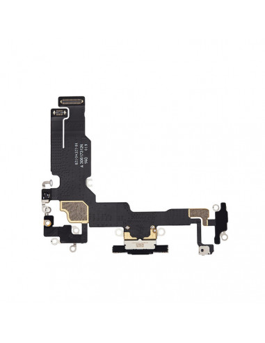 Flex de carga micrófono iPhone 15 (Original) (Negro)