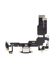 Flex de carga micrófono iPhone 15 (Original) (Negro)