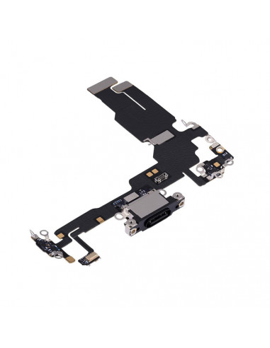 Flex de carga micrófono iPhone 15 (Original) (Negro)