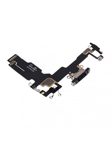 Flex de carga micrófono iPhone 15 (Original) (Negro)